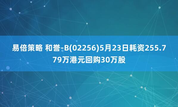 易倍策略 和誉-B(02256)5月23日耗资255.779万港元回购30万股