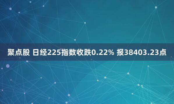 聚点股 日经225指数收跌0.22% 报38403.23点