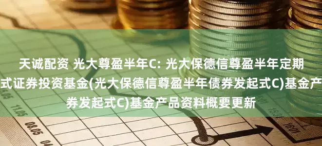 天诚配资 光大尊盈半年C: 光大保德信尊盈半年定期开放债券型发起式证券投资基金(光大保德信尊盈半年债券发起式C)基金产品资料概要更新